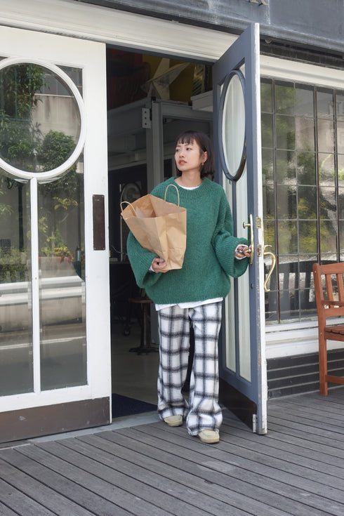 起毛チェックラフパンツ